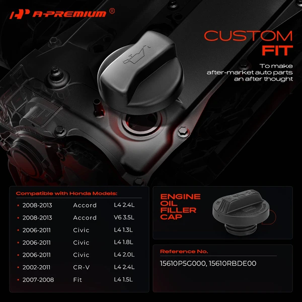 Engine Oil Filler Cap for Honda CR-V 2002-2011 Civic 2006-2011 Accord 2008-2013