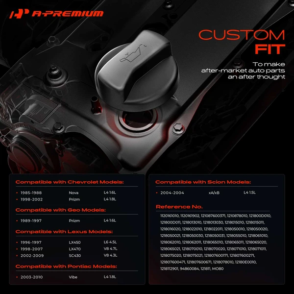 Engine Oil Filler Cap for Toyota Camry 1983-2001 RAV4 1996-2004 Corolla Prius