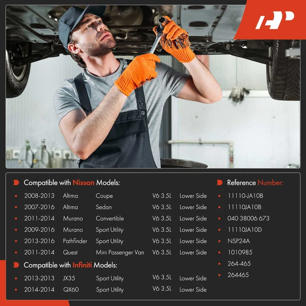 Engine Oil Pan Front Lower for Nissan Murano 2009-2016 Altima Quest V6 3.5L