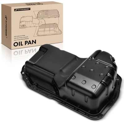 Black Engine Oil Pan with Drain Plug