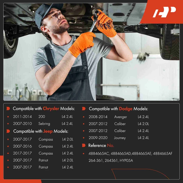 Engine Oil Pan with Gasket for Chrysler Sebring Dodge Avenger Jeep L4 2.0L 2.4L