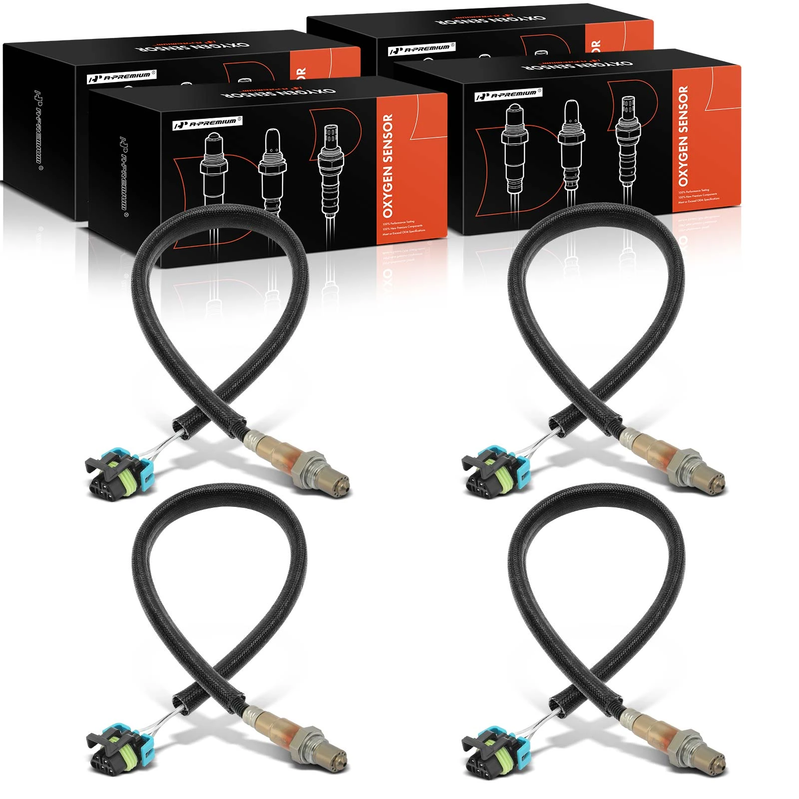 The A-premium Upstream & Downstream O2 Oxygen Sensor Kit | 4-Pc Direct-Fit | Heated | A-Premium OS105 Image 