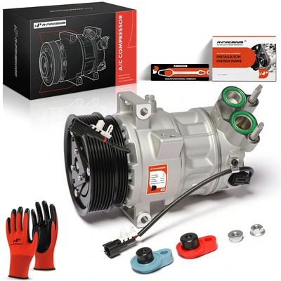 A/C Compressor with 7+3-Groove Pulley