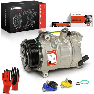 AC Compressor with 6-Groove Pulley & Clutch