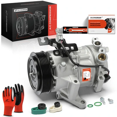 AC Compressor with 6-Groove Pulley & Clutch
