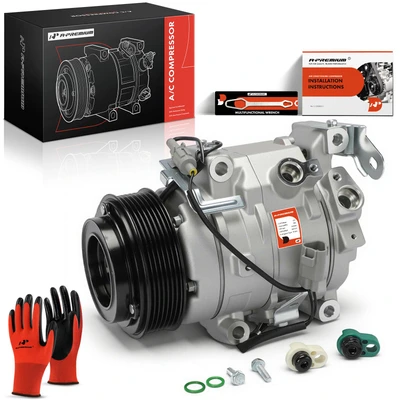 AC Compressor with 7-Groove Pulley & Clutch