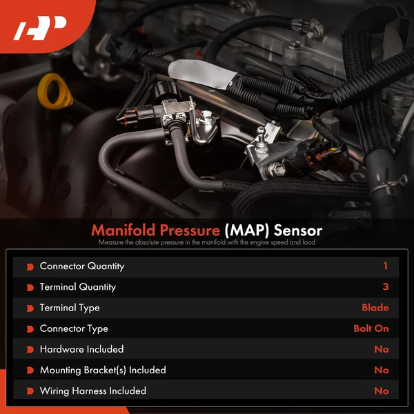 Manifold Pressure (MAP) Sensor with 3-Blade for Land Rover LR4 Range Rover SUV