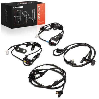 4 Pcs Front & Rear ABS Wheel Speed Sensors with Wiring Harness