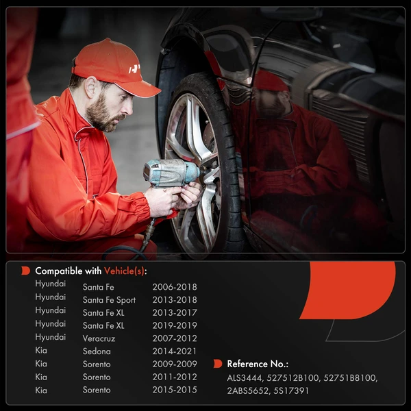 2 Pcs Rear ABS Wheel Speed Sensor for Hyundai Santa Fe 06-18 Veracruz Kia