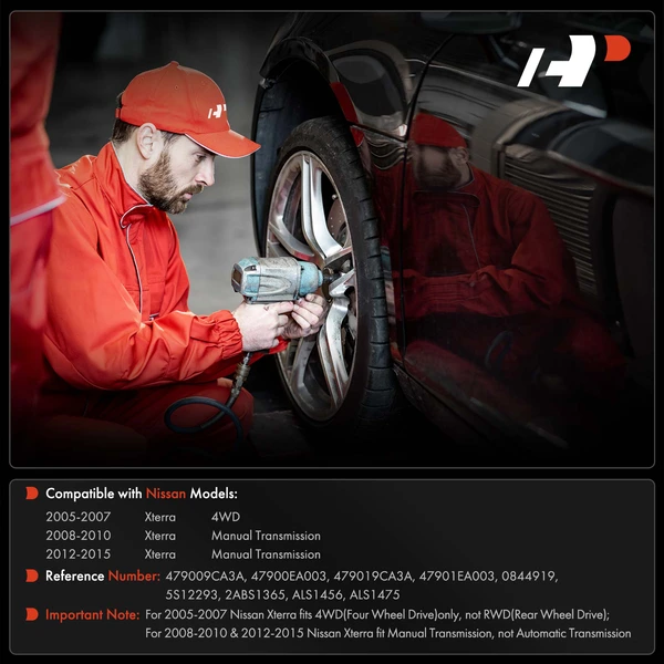 2 Pcs Rear ABS Wheel Speed Sensor for Nissan Xterra 2005-2010 2012-2015