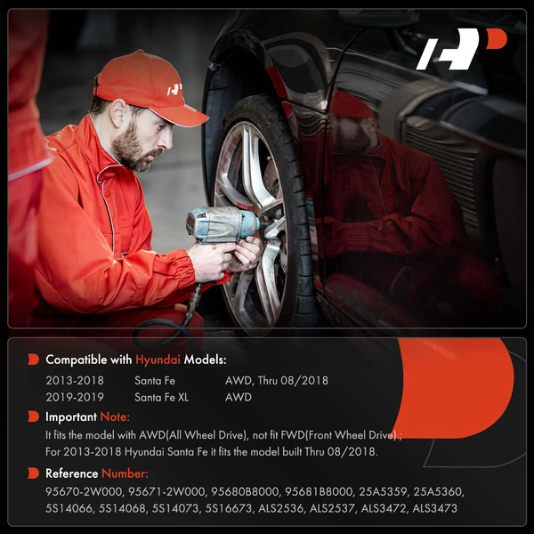 4 Pcs Front & Rear ABS Wheel Speed Sensor for Hyundai Santa Fe 2013-2018 Santa Fe XL