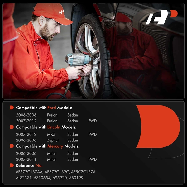 Rear Driver ABS Wheel Speed Sensor for Ford Fusion Lincoln MKZ Mercury Milan