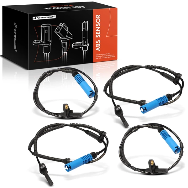 4 Pcs Front & Rear ABS Wheel Speed Sensor for BMW X3 2004-2010 Naturally Aspirated