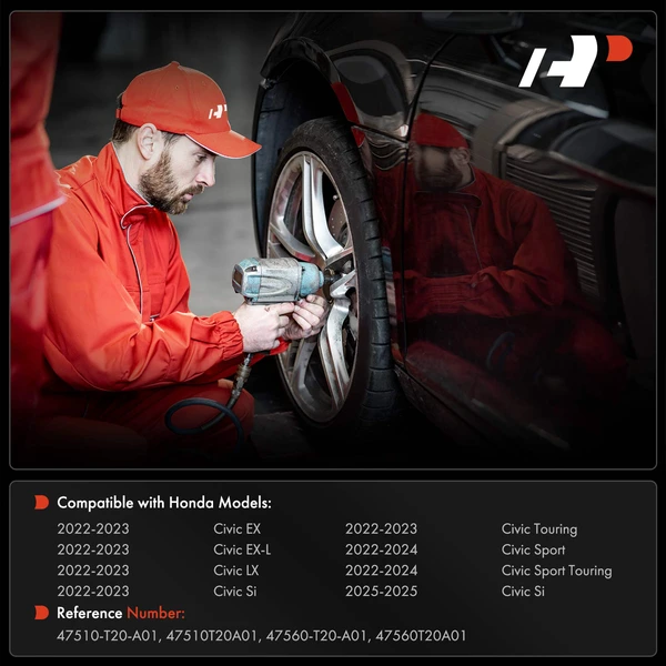 2 Pcs Rear Driver & Passenger ABS Wheel Speed Sensor for Honda Civic 2022-2025