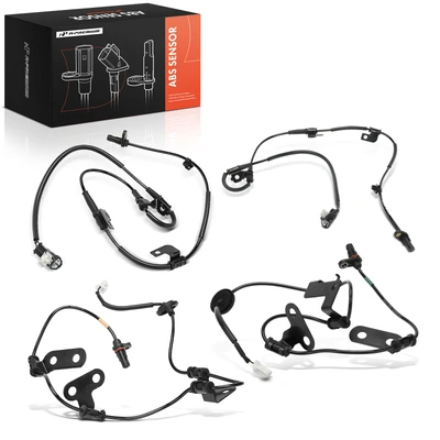 4 Pcs Front & Rear ABS Wheel Speed Sensors with Wiring Harness