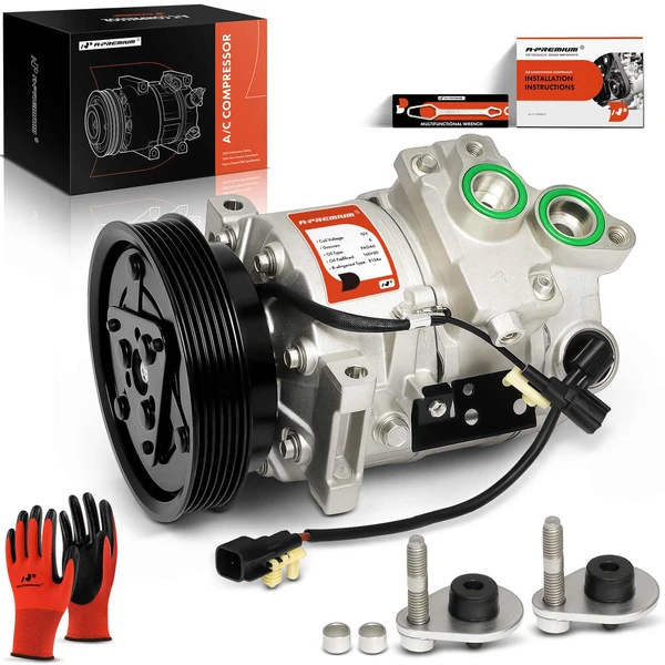 AC Compressor with Clutch with 6-Groove Pulley A-Premium APACC012
