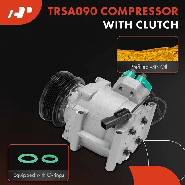 AC Compressor with Clutch with 6-Groove Pulley A-Premium APACC875