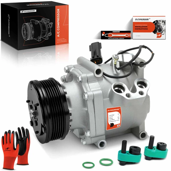 AC Compressor with Clutch with 6-Groove Pulley A-Premium APACC875