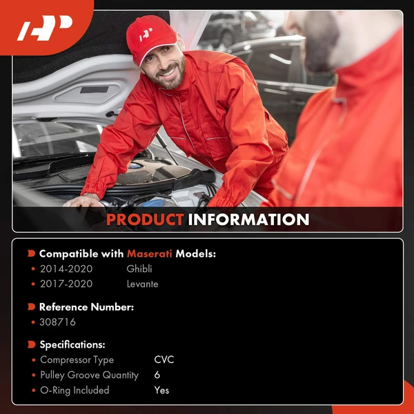 AC Compressor with Clutch with 6-Groove Pulley A-Premium APACC748