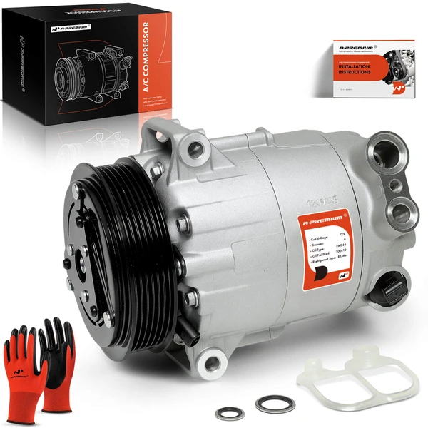 AC Compressor with Clutch with 6-Groove Pulley A-Premium APACC748