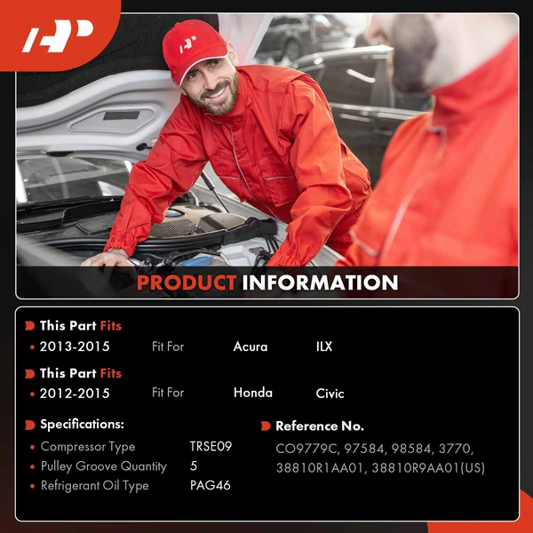 AC Compressor with Clutch with 6-Groove Pulley A-Premium APACC835