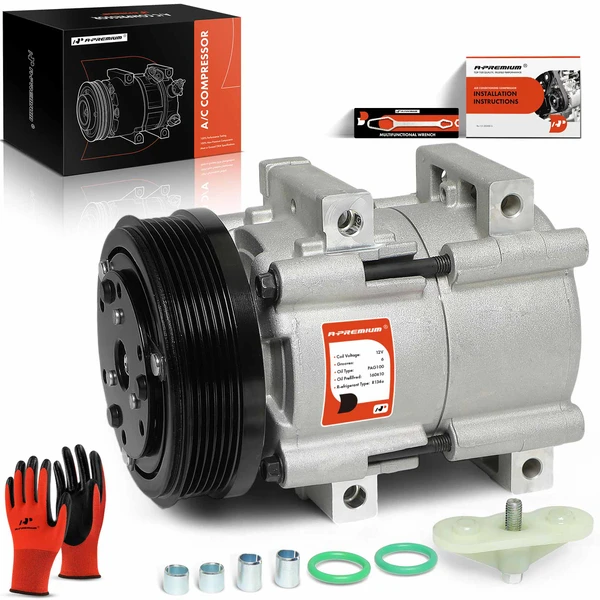 AC Compressor with Clutch with 6-Groove Pulley A-Premium APACC706