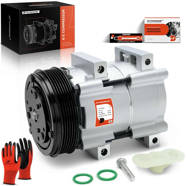 AC Compressor with Clutch with 6-Groove Pulley A-Premium APACC572