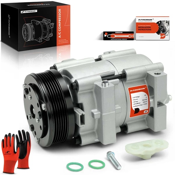 AC Compressor with Clutch with 6-Groove Pulley A-Premium APACC708