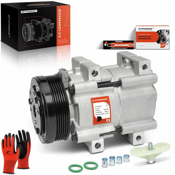 1996-2001 Ford Explorer AC Compressor with Clutch with 6-Groove Pulley A-Premium APACC573