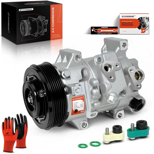 2009-2010 2012 Toyota Matrix AC Compressor with Clutch with 6-Groove Pulley A-Premium APACC006