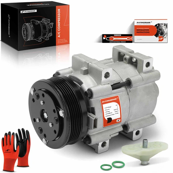 AC Compressor with Clutch with 6-Groove Pulley A-Premium APACC574