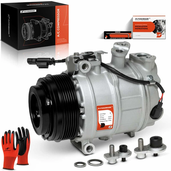 AC Compressor with Clutch with 6-Groove Pulley A-Premium APACC009