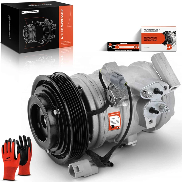 AC Compressor with Clutch with 6-Groove Pulley A-Premium APACC019