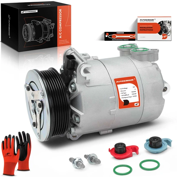 AC Compressor with Clutch with 6-Groove Pulley A-Premium APACC725