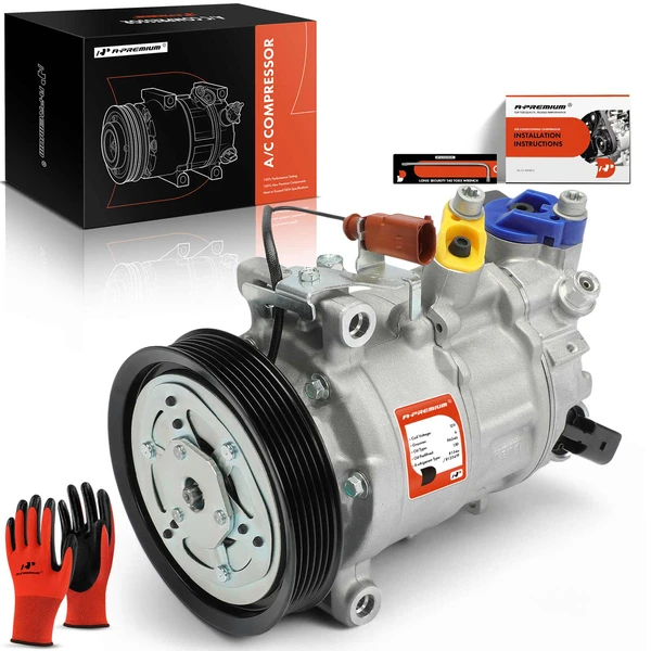 2020-2024 Audi A4 AC Compressor with Clutch with 6-Groove Pulley A-Premium APACC829