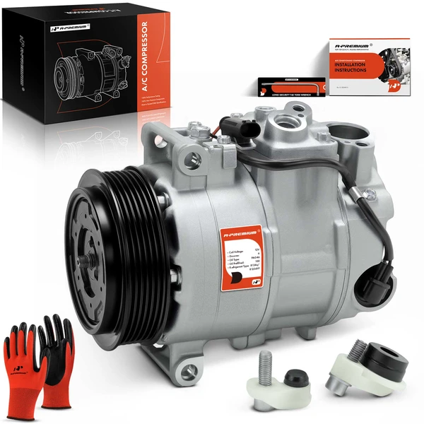 2007-2009 Mercedes-Benz E350 AC Compressor with Clutch with 6-Groove Pulley A-Premium APACC780