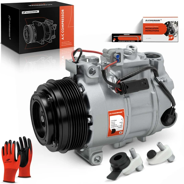 AC Compressor with Clutch with 6-Groove Pulley A-Premium APACC784