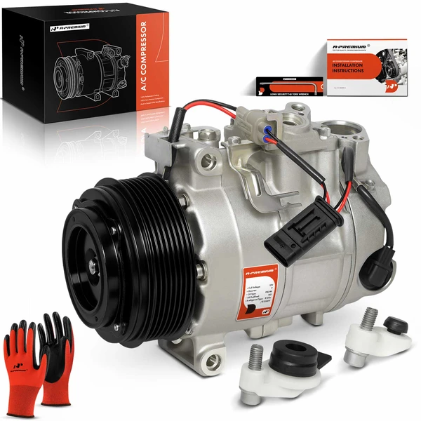 AC Compressor with Clutch with 7-Groove Pulley A-Premium APACC785