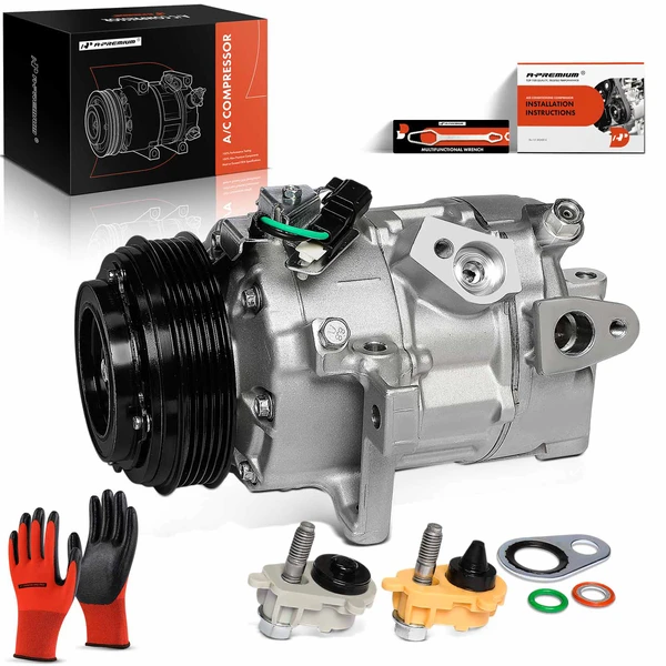 AC Compressor with Clutch with 5-Groove Pulley A-Premium APACC957