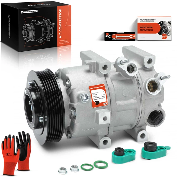 AC Compressor with Clutch with 6-Groove Pulley A-Premium APACC883