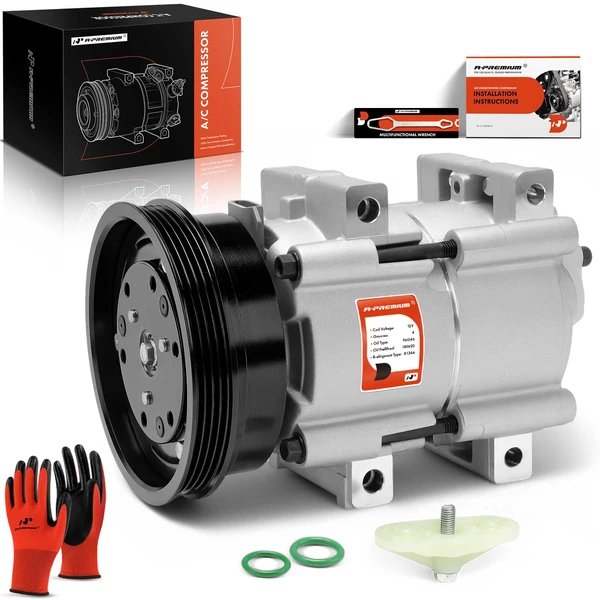 1993-2002 Nissan Quest AC Compressor with Clutch with 4-Groove Pulley A-Premium APACC580