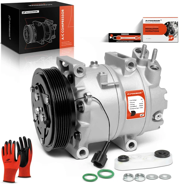AC Compressor with Clutch with 6-Groove Pulley A-Premium APACC582