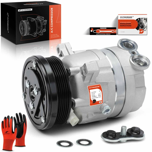 AC Compressor with Clutch with 6-Groove Pulley A-Premium APACC720