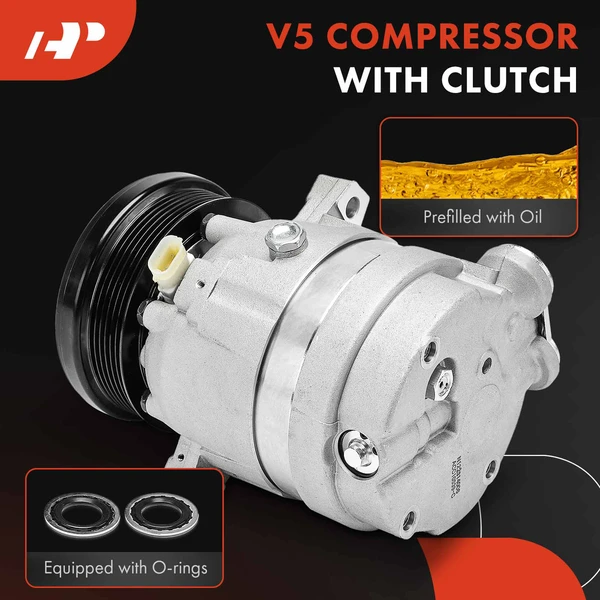 AC Compressor with Clutch with 6-Groove Pulley A-Premium APACC720