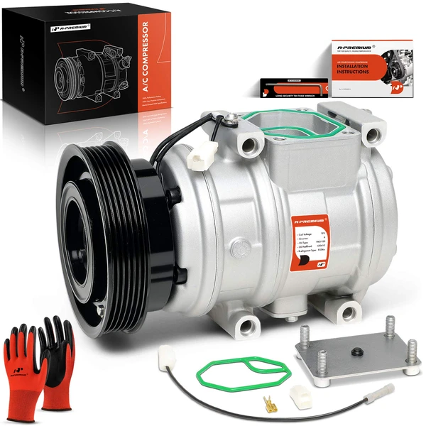 AC Compressor with Clutch with 6-Groove Pulley A-Premium APACC584