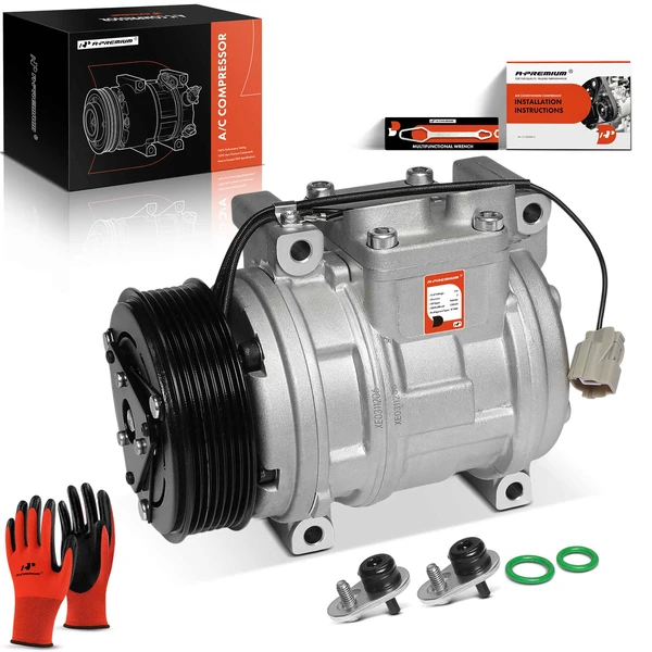AC Compressor with Clutch with 7-Groove Pulley A-Premium APACC928