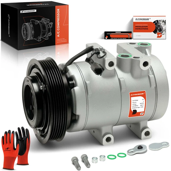 2004-2006 Kia Amanti AC Compressor with Clutch with 6-Groove Pulley A-Premium APACC587