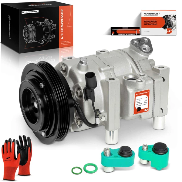 AC Compressor with Clutch with 4-Groove Pulley A-Premium APACC434