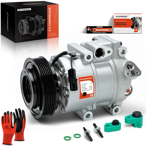 AC Compressor with Clutch with 6-Groove Pulley A-Premium APACC588