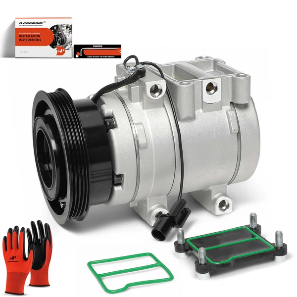 AC Compressor with Clutch with 4-Groove Pulley A-Premium APACC553